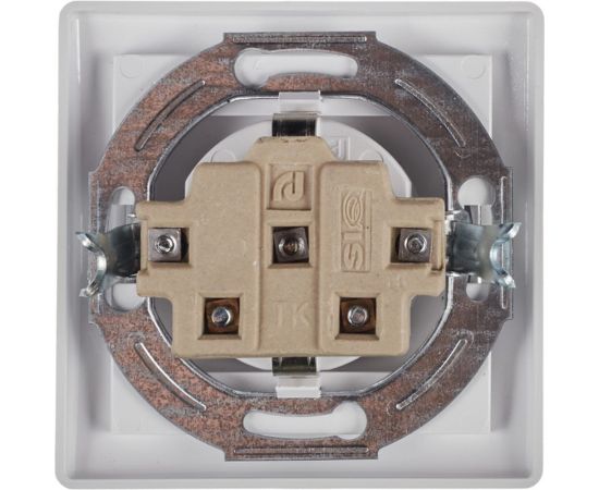 Розетка Aling-conel PRESTIGE 16A 250В с фарфоровой вставкой и защитой, белая 601.00 113027 – изображение 3