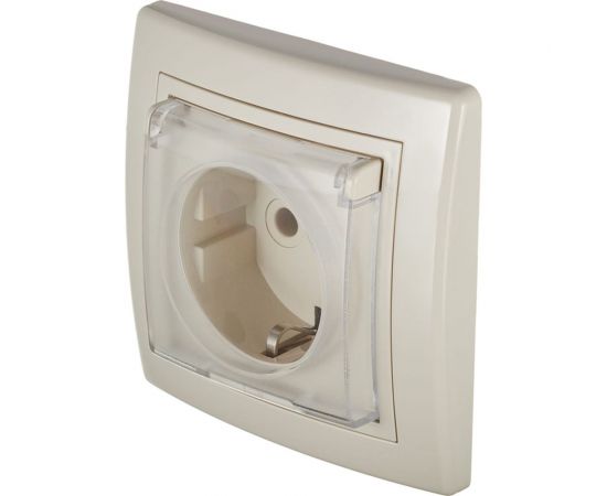Розетка Aling-conel PRESTIGE 16A 250В с крышкой, бежевая 633.99 113226 – изображение 3