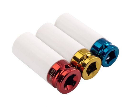 Набор ударных головок dl2003q 3 шт 17/19/21 мм, Cr-mo, пластиковый кейс DELI 104462 – изображение 3