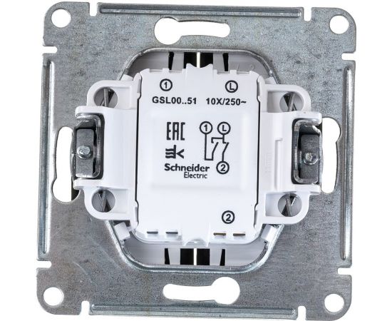 2-клавишный выключатель Schneider Electric GLOSSA 10АХ, АНТРАЦИТ GSL000751 – изображение 3