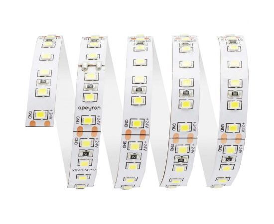Светодиодная лента Apeyron 24В, 16Вт/м, smd2835, 120д/м, IP20, 1500Лм/м, подложка 10мм, 5м, 4000К 00-342 – изображение 3