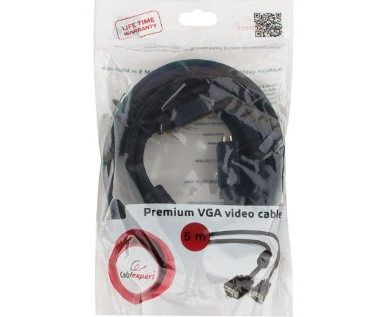 Кабель Cablexpert Premium VGA 15M/15M, 5.0м, черный CC-PPVGA-5M-B – изображение 3