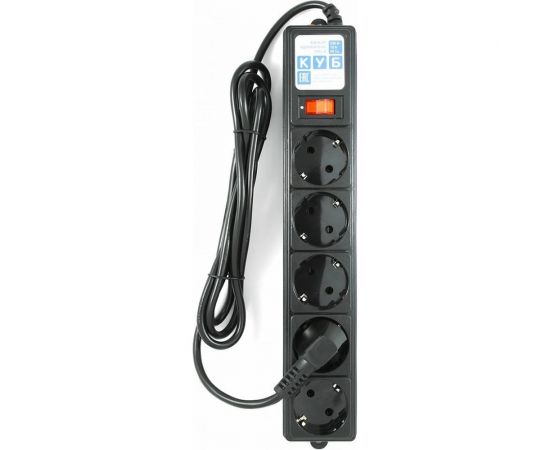 Фильтр-удлинитель Power Cube PC Отк. Уп.1,9м 5р, чёрн. 10А/2,2кВт SPG-B-6-BLACK(ОТКР) – изображение 3