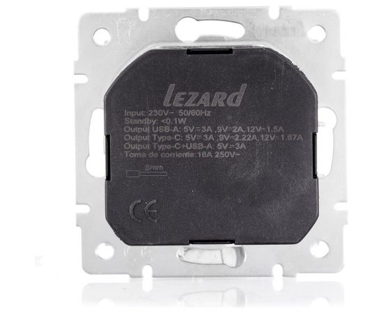 Розетка Lezard VESNA с/з TC+USB разъём белая 742-0288-181TC – изображение 3