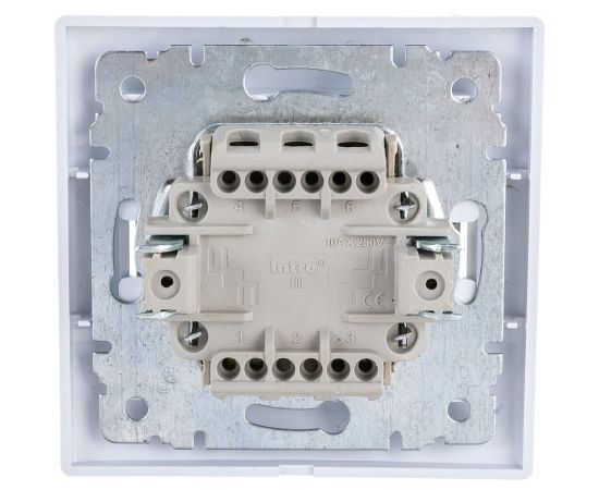 Двойной выключатель Intro 10А, 250В, IP20, СУ, Plano, белый Б0027601 – изображение 3