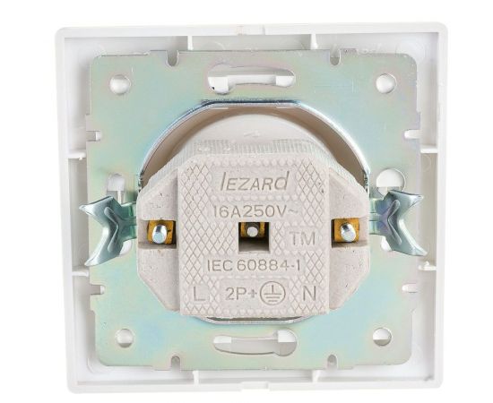 Розетка Lezard Мира без заземления керамика жемчужно-белый перламутр со вст. 701-3030-121 – изображение 3