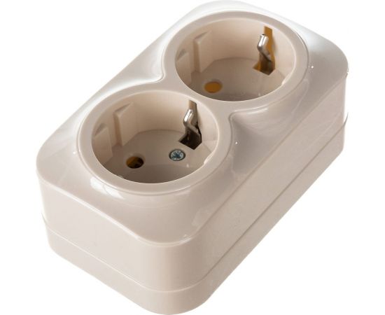 2-ая розетка IEK РС22-3-ХК с з/к о/у 16А GLORY кремовый ERH21-K33-16 – изображение 3