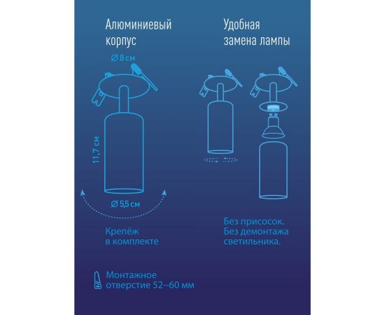Накладной поворотный светильник КОСМОС белый под лампу GU10, KFixtGU10_001White – изображение 4