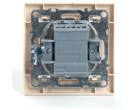 2-клавишный переключатель STEKKER psw10-9008-02, 250в, 10а, серия эрна, слоновая кость, 39920 – изображение 4
