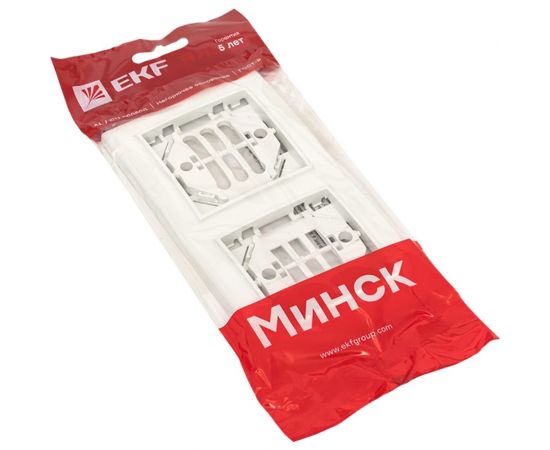2-местная вертикальная рамка EKF Минск белая Basic ERM-G-312-10 – изображение 4
