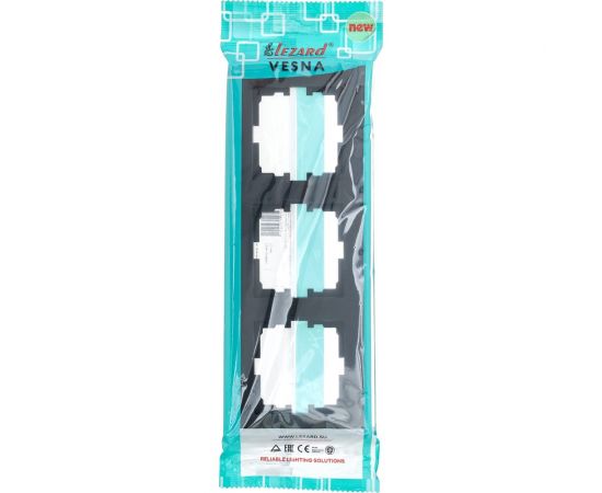 3-ая горизонтальная рамка Lezard VESNA без вставки, чёрный бархат 742-4200-148 – изображение 4