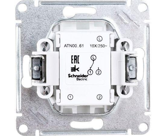 1-клавишный механизм переключателя Schneider Electric ATLAS DESIGN сх.6 10АХ белый ATN000161 – изображение 4