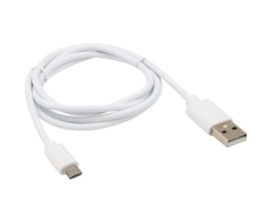 Кабель REXANT USB microUSB длинный штекер 1М белый 18-4269 – изображение 4