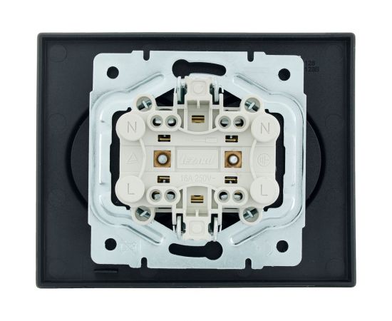 Двойная розетка Lezard VESNA без заземления, ПБТ, чёрный бархат 742-4200-128B – изображение 4
