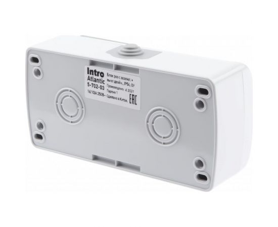 Блок розеток с выключателем Intro Atlantic 5-702-03 открытой установки IP54 серый Б0050948 – изображение 4