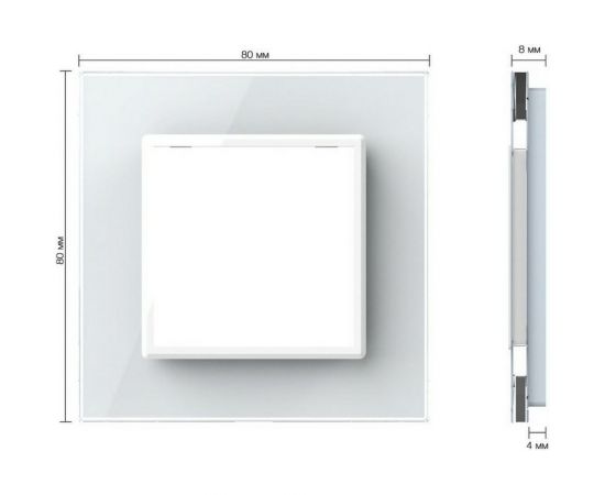 Рамка для розетки LIVOLO 1 пост, цвет белый, стекло BB-C7-SR-11 – изображение 5