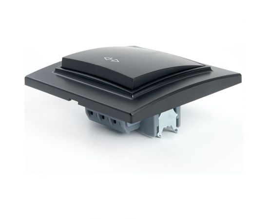 Перекрестный переключатель STEKKER 1-клавишный psw10-9009-03, 250в, 10а, серия эрна, черный, 39927 – изображение 5