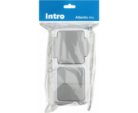 Блок розеток с выключателем Intro Atlantic 5-702-03 открытой установки IP54 серый Б0050948 – изображение 5