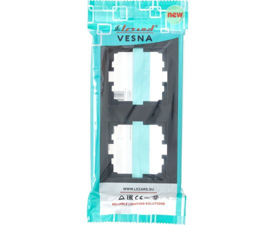 2-ая вертикальная рамка Lezard VESNA без вставки, чёрный бархат 742-4200-152 – изображение 5