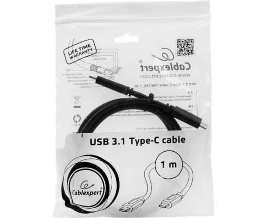 Кабель USB Cablexpert USB3.1 Type-C/USB3.1 Type-C, 1м, пакет CCP-USB3.1-CMCM-1M – изображение 5