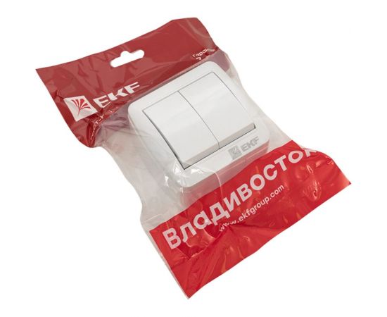 2-клавишный выключатель EKF Владивосток 10А IP54 белый EQR16-023-30-54 – изображение 5