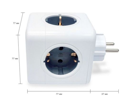 Разветвитель ROCKETSOCKET Cube Original 5 Euro 16A цвет серый GN1203 – изображение 5