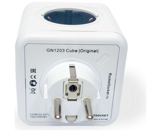 Разветвитель ROCKETSOCKET Cube Original 5 Euro 16A цвет серый GN1203 – изображение 6