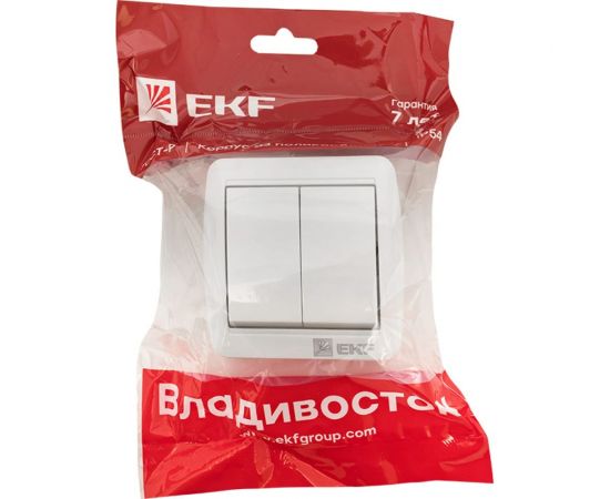 2-клавишный выключатель EKF Владивосток 10А IP54 белый EQR16-023-30-54 – изображение 6
