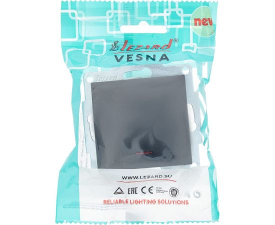 Выключатель Lezard VESNA с подсветкой чёрный бархат 742-4288-111 – изображение 6