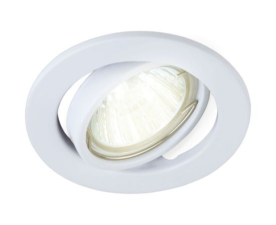 Встраиваемый поворотный светильник truEnergy с цоколем gu5.3 d80xh30мм ip20 белый/сталь 21211 