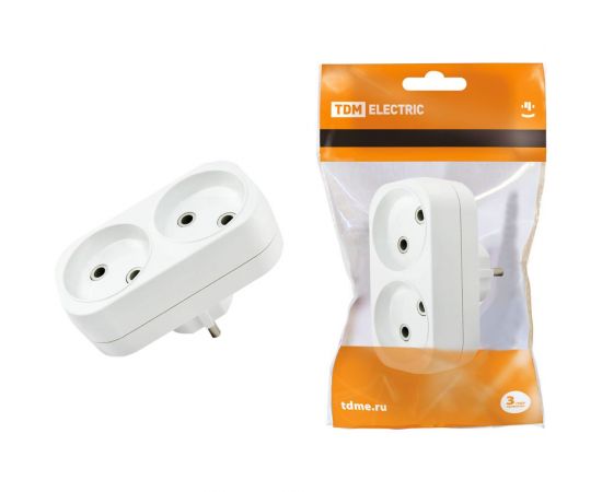 Блок на 2 гнезда TDM 2П б/з плоский 6А 250B SQ1806-0025 