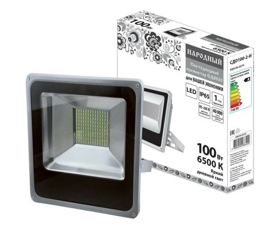 Светодиодный прожектор TDM СДО100-2-Н 100 Вт, 6500 К, серый SQ0336-0210 