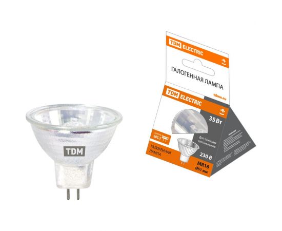 Галогенная лампа с отражателем TDM MR16 (JCDR), 35 Вт, 230 В, GU5.3 SQ0341-0008 