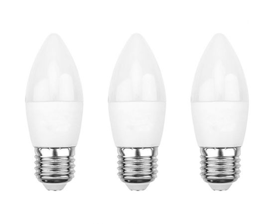 Светодиодная лампа REXANT 3 шт Свеча CN 7.5 Вт E27 2700 K теплый свет 604-020-3 