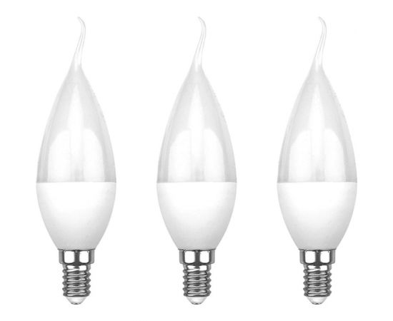 Светодиодная лампа REXANT 3 шт Свеча на ветру CW 7.5 Вт E14 4000 K нейтральный свет 604-046-3 