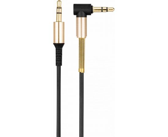 Аудио кабель Hoco UPA02, джек 3.5, угловой 1м, черный, 6957531025665 