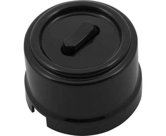 1-клавишный выключатель Bironi пластик, цвет черный, клавишный B1-220-23 