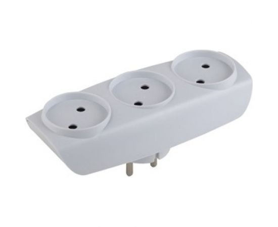 Тройник без заземления, 3 гнезда, белый ЭРА SP-3-W C0045527 