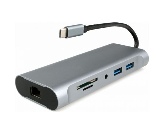 Адаптер интерфейсов Cablexpert USB-CM 7-в-1 (Type-C, USB3.0, HDMI, VGA, RJ-45), A-CM-COMBO7-01 