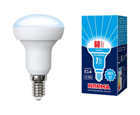 Светодиодная лампа Volpe Форма рефлектор, матовая LED-R50-7W/NW/E14/FR/NR UL-00003844 