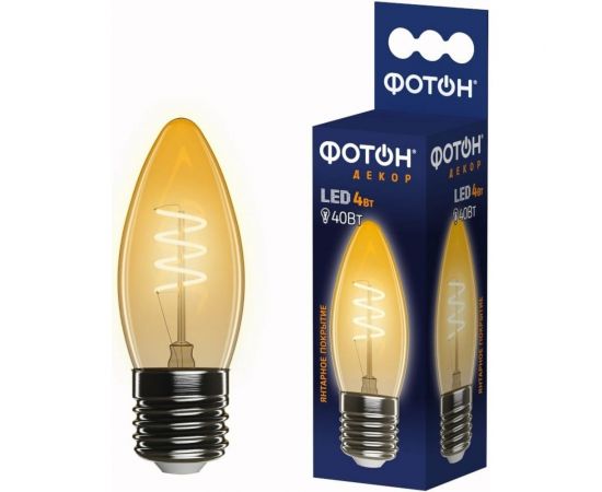 Светодиодная лампа ФОТОН LED FL BXS35-S 4W E27 2200К, серия ДЕКОР 23963 