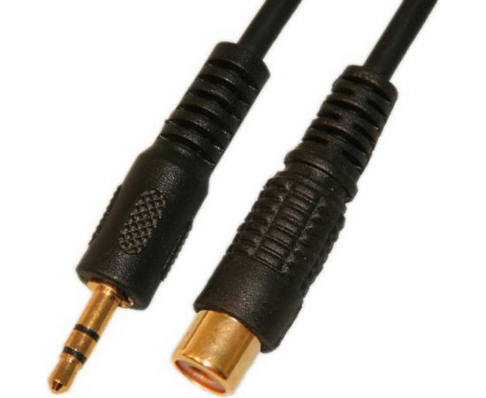 Переход 3.5мм штекер стерео - RCA гнездо Pro Legend пластик с кабелем 0,3м, Gold, PL2266 