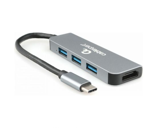 Комбо-адаптер интерфейсов Cablexpert USB-C (вилка) 2-в-1 (хаб + HDMI) A-CM-COMBO2-01 