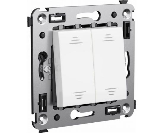 Двухклавишный переключатель в стену DKC Avanti, Белое облако 4400114 