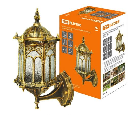 Садово-парковый светильник TDM ""Ампир"" 60 Вт, вверх, шагрень/бронза Е27, SQ0330-0087 