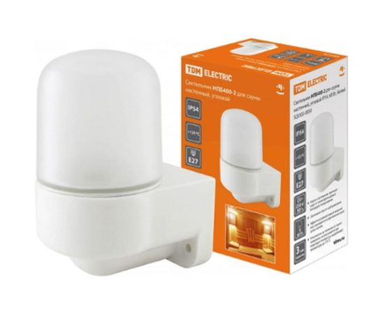 Настенный угловой светильник для сауны НПБ400-2 IP54, 60 Вт, белый, SQ0303-0050 