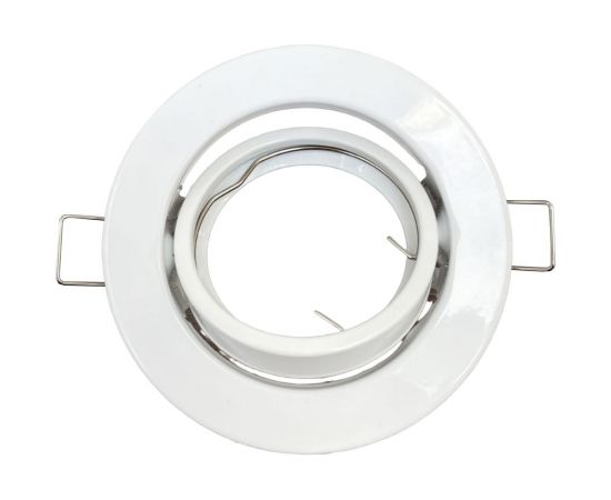 Встраиваемый поворотный светильник truEnergy с цоколем gu5.3 d80xh30мм ip20 белый/сталь 21211 – изображение 2