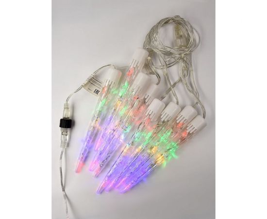 Электрогирлянда GLOS Нить с сосульками, 1,8 м, 40 двухцветных светодиодов (холодный белый+мульти) GL-SA1006-WM – изображение 2