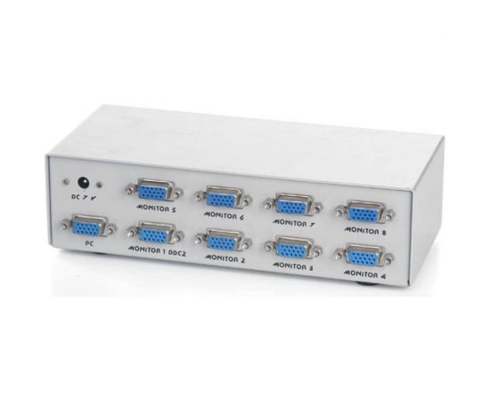 Разветвитель Cablexpert VGA HD, 15F/8x15F, 1 компьютер - 8 мониторов, каскадируемый GVS128 – изображение 2
