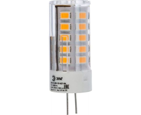 Светодиодная лампа ЭРА LED JC-2,5W-12V-827-G4, капсула, теплый Б0033191 – изображение 2